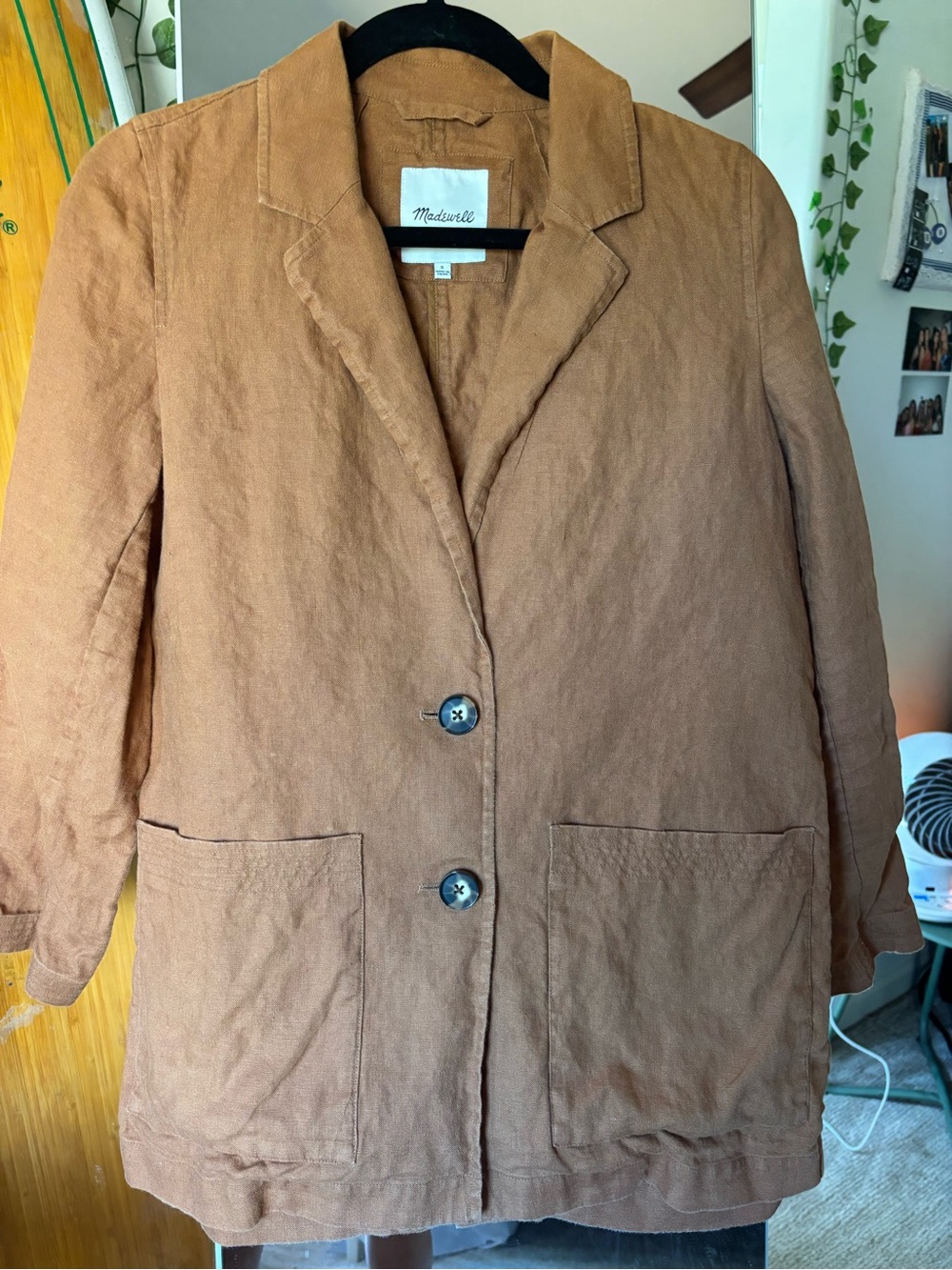 Madewell women’s brown Linen “Dorset” Blazer small